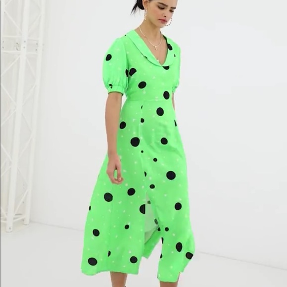 Vintage inspired midi tea dress in spot print - Picture 8 of 8